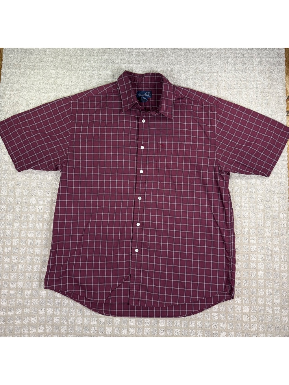 Arnold Palmer burgundy short sleeve button down shirt XL